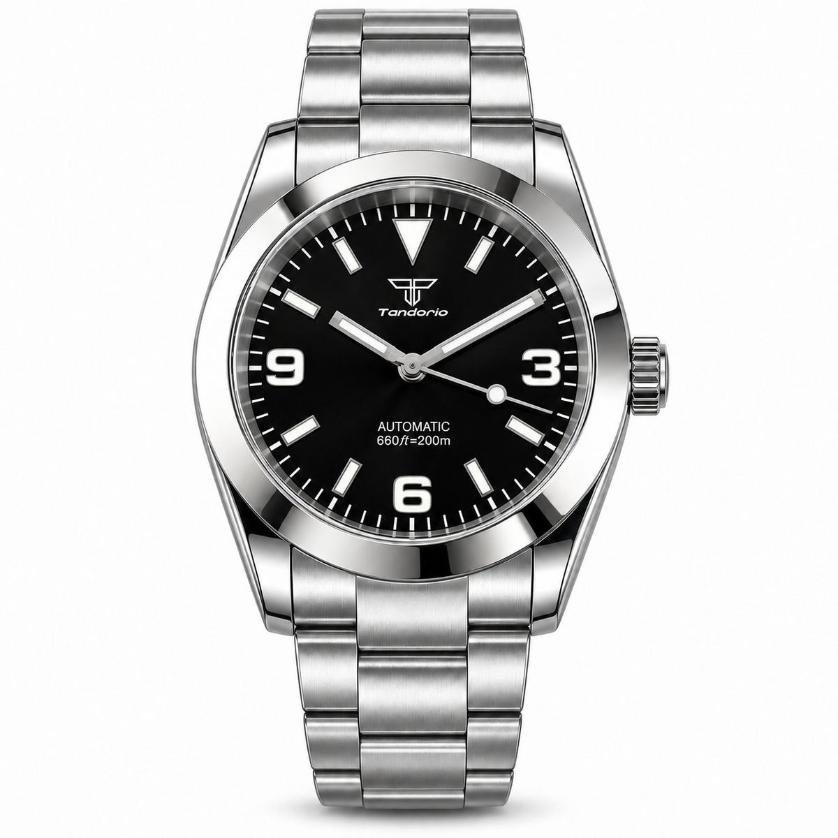 Tandorio 39mm Automatic Explorer Watch — Sapphire Crystal, Luminous
