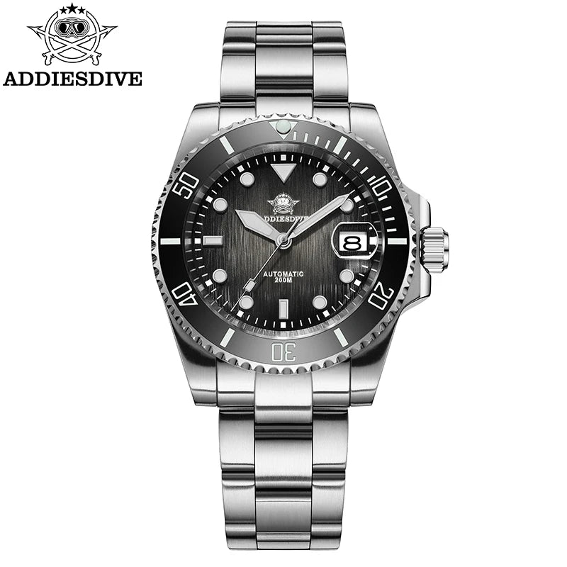 ADDIESDIVE Automatic Watch — Sapphire Crystal, Night Light, 200m (AD2536)