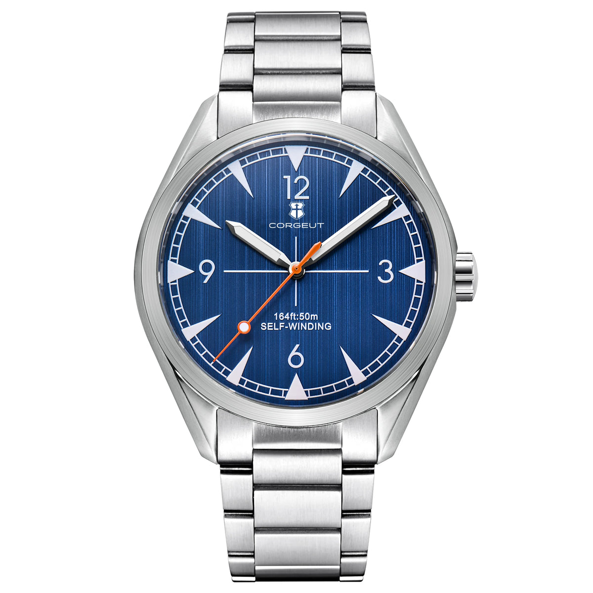 Corgeut 41mm Automatic Men's Watch — Japanese Movement, Sapphire Crystal, Steel Bracelet