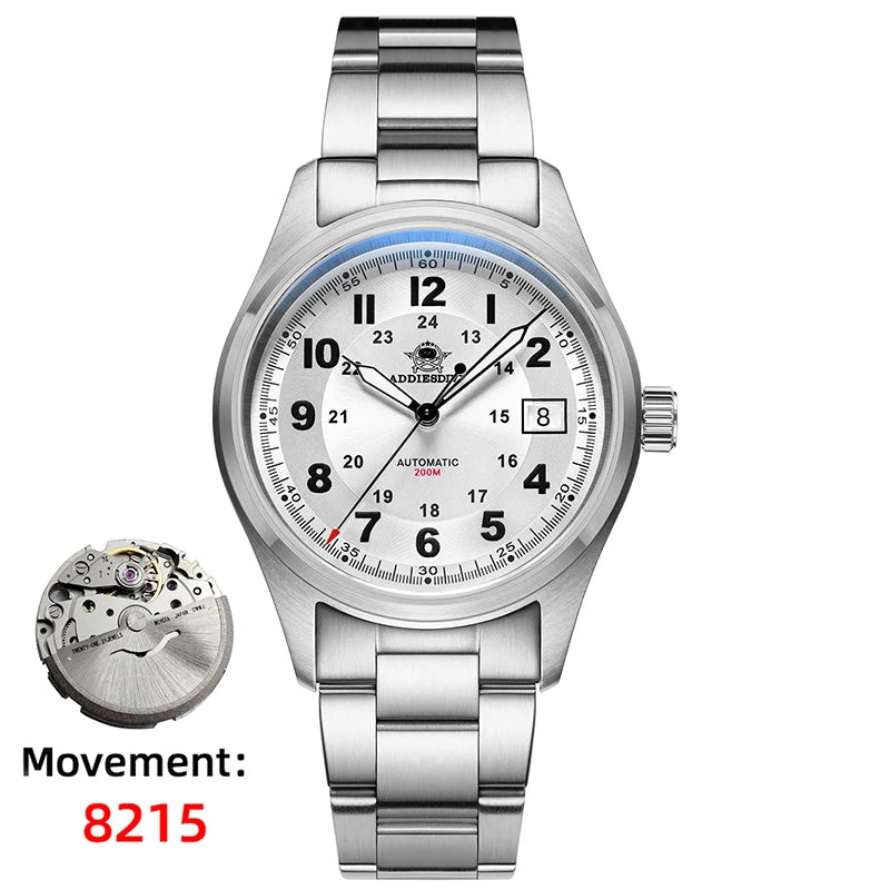 ADDIESDIVE 39mm Automatic Diver Watch — Sapphire Crystal, 200m, Miyota 8215