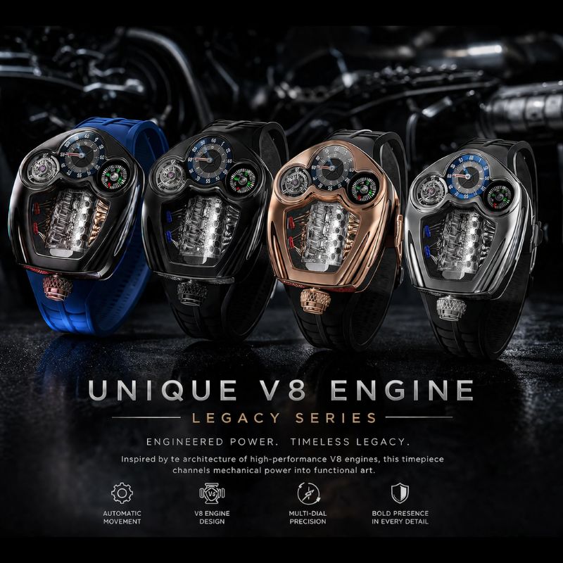 Unique V8 Engine Legacy Series | Unic Watches