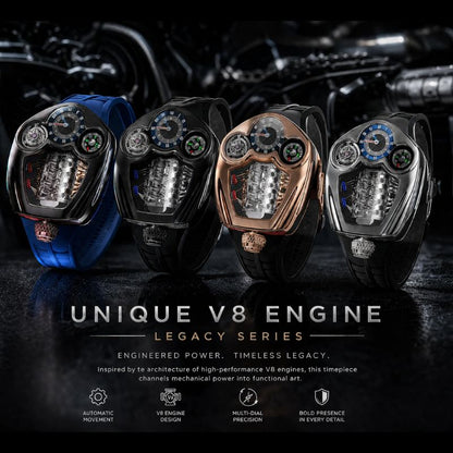 Unique V8 Engine Legacy Series | Unic Watches