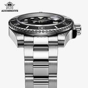 ADDIESDIVE Quartz Diver Watch — C3 Super Luminous, Stainless Steel, 200m