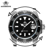 ADDIESDIVE Quartz Diver Watch — C3 Super Luminous, Stainless Steel, 200m