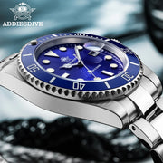ADDIESDIVE Quartz Diver Watch — C3 Super Luminous, Stainless Steel, 200m