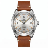 White - Cognac Leather Strap
