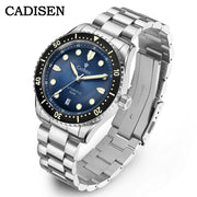 CADISEN Automatic Watch — Miyota 8215, Sapphire Crystal, Ceramic Bezel Ring