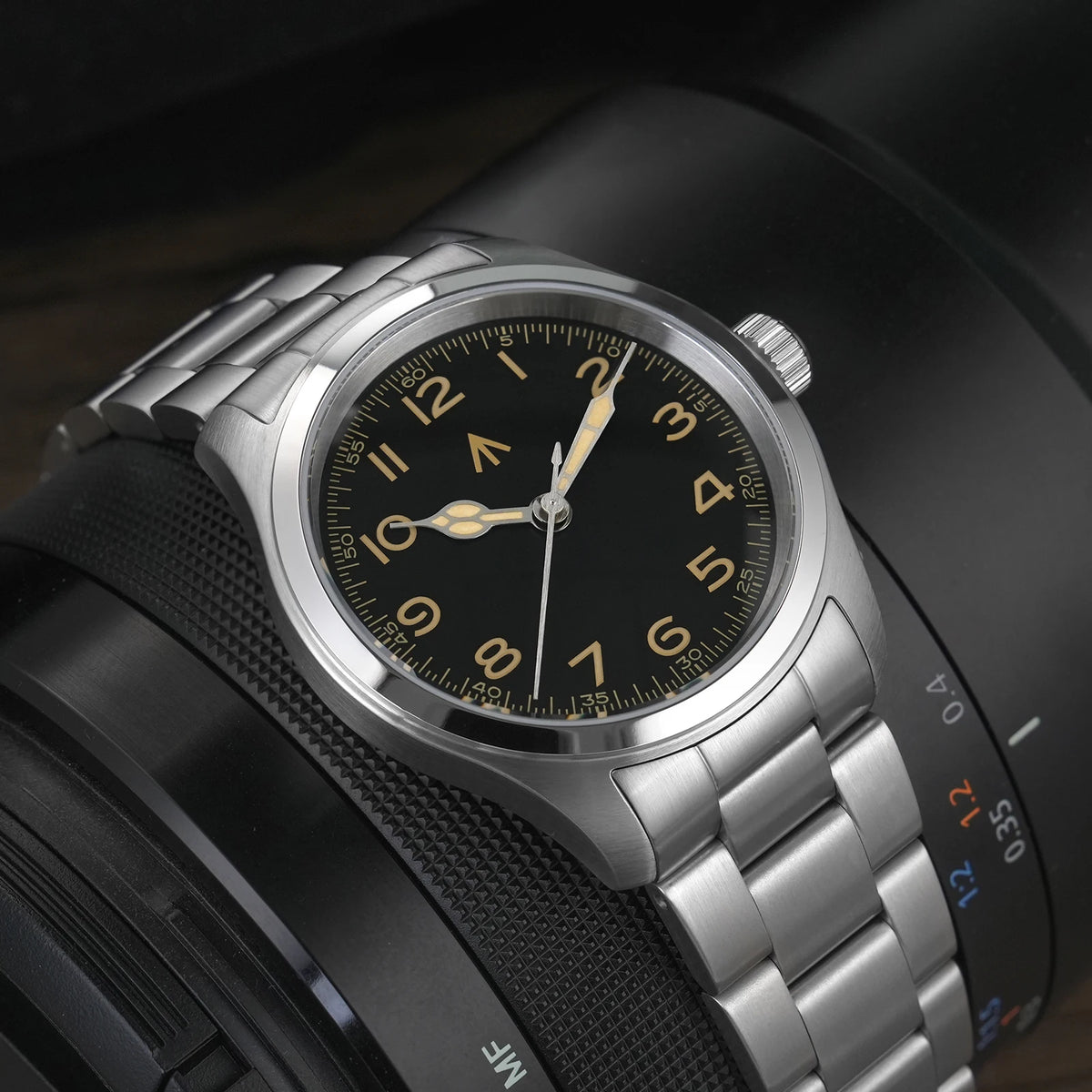 Militado ML08 Military Watch VH31 Quartz Movement Double Sapphire Crystal C3 BGW9 Luminous 10Bar Waterproof 38mm Vintage Watch