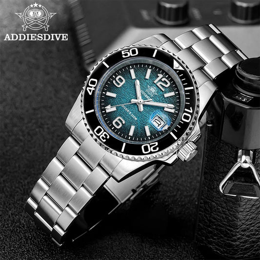 ADDIESDIVE 41mm Quartz Diver Watch — Rotating Bezel, BGW9 Luminous, 200m (AD2513)