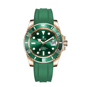 Corgeut 40mm Rose Gold Automatic Watch — 100m Waterproof, Sapphire Crystal