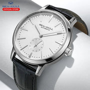 Sea-Gull Business Mechanical Watch — 50m Waterproof, Leather Strap, 40mm