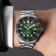 CADISEN Automatic Watch — Miyota 8215, Sapphire Crystal, Ceramic Bezel Ring