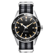 Corgeut Seamaster 41mm Automatic Watch — Sapphire Crystal, 100m Waterproof, Nylon Strap
