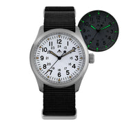 Militado ML08 Quartz Watch V2 — Double-Domed Sapphire, C3 Green Luminous, 38mm Nato Strap