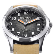 BERNY Frosted Dial Automatic Watch — ST2130 Movement, Sapphire Crystal, 10 ATM