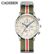 CADISEN Urban New Chronograph Men's Quartz Watch Top Luxury Watches For Men MIYOTA 0S10 AR Mirror Waterproof Canvas Men's Wristwatch