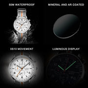 CADISEN Urban New Chronograph Men's Quartz Watch Top Luxury Watches For Men MIYOTA 0S10 AR Mirror Waterproof Canvas Men's Wristwatch