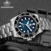 ADDIESDIVE 41mm Quartz Diver Watch — Desert Textured Dial, Date, 20 BAR (AD2537)