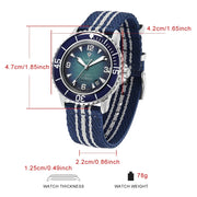 CADISEN Deep Explorer C8239 — Automatic Watch, Canvas Strap