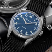 ADDIESDIVE 36mm Quartz Field Watch — Domed Glass, Nylon Strap, 100m