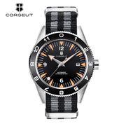 Corgeut Seamaster 41mm Automatic Watch — Sapphire Crystal, 100m Waterproof, Nylon Strap