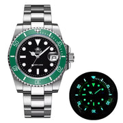 ADDIESDIVE Quartz Diver Watch — 316L Steel, Night Light, 200m