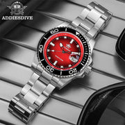 ADDIESDIVE Quartz Diver Watch — Ceramic Bezel, Luminous, 200m, Steel or Rubber Strap