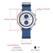 CADISEN Sky Explorer New Mens Watches Luxury Quartz Watch For Man Chronograph Japan MIYOTA 0S11 Men Gift Luminous Waterproof Canvas Wristwatc