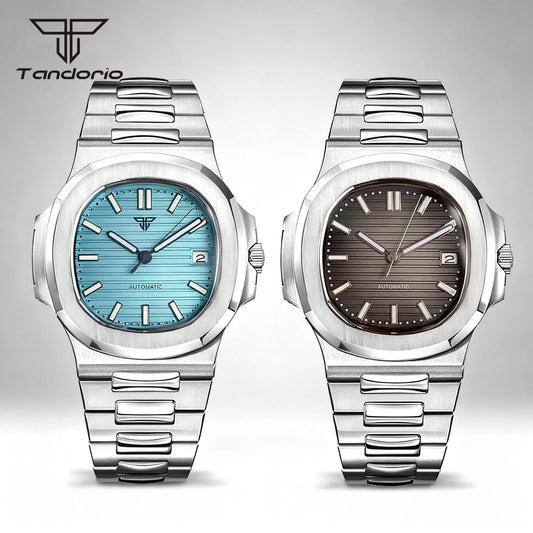 Tandorio 40mm Square Automatic Watch — Sapphire Crystal, Auto Date, NH35 or Miyota 8215