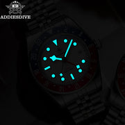 ADDIESDIVE Quartz GMT Diver Watch — Swiss Ronda 515 24-Hour, 20 BAR (AD2044)