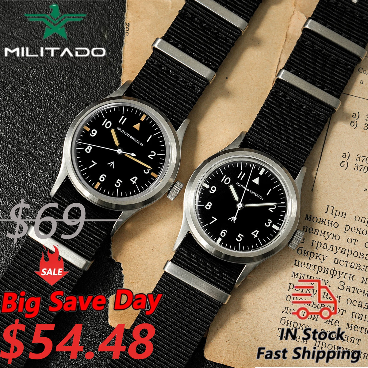 Militado ML14 V2 Watch VH31/VH65 Sweep Quartz/515 Movement K1Glass High Clear AR Coating Night Light 10Bar Waterproof Retro Wath