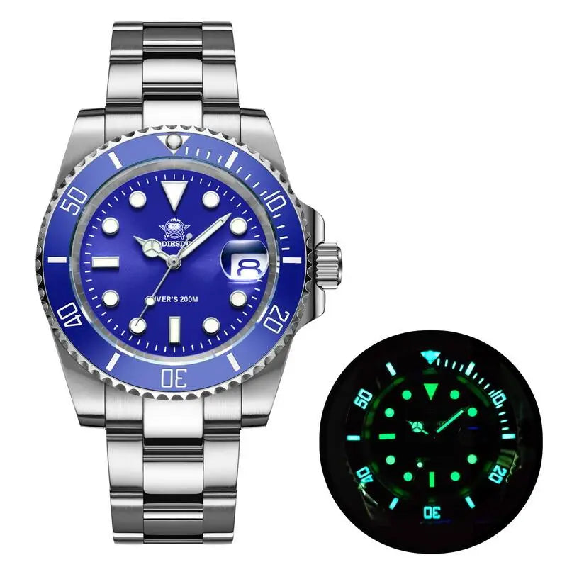 ADDIESDIVE Quartz Diver Watch — C3 Super Luminous, Stainless Steel, 200m