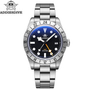 ADDIESDIVE 39mm GMT Watch — Quartz, Bubble Glass, Luminous, 20 BAR