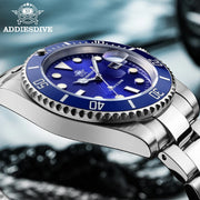 ADDIESDIVE Quartz Diver Watch — 316L Steel, Night Light, 200m