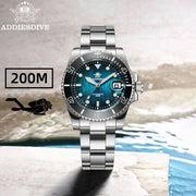 ADDIESDIVE Automatic Diver Watch — Blue Luminous, 200m, Gift Box (AD2536)