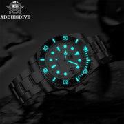 ADDIESDIVE Quartz Watch — 316L Steel, Blue Luminous, 20 BAR