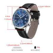 CADISEN Quartz Chronograph — Miyota 0S11, Salmon Sunburst Dial, AR Coated Glass