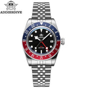 ADDIESDIVE Quartz GMT Diver Watch — Swiss Ronda 515 24-Hour, 20 BAR (AD2044)
