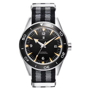 Corgeut Seamaster 41mm Automatic Watch — Sapphire Crystal, 100m Waterproof, Nylon Strap