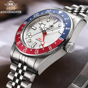 ADDIESDIVE Quartz GMT Diver Watch — Swiss Ronda 515 24-Hour, 20 BAR (AD2044)