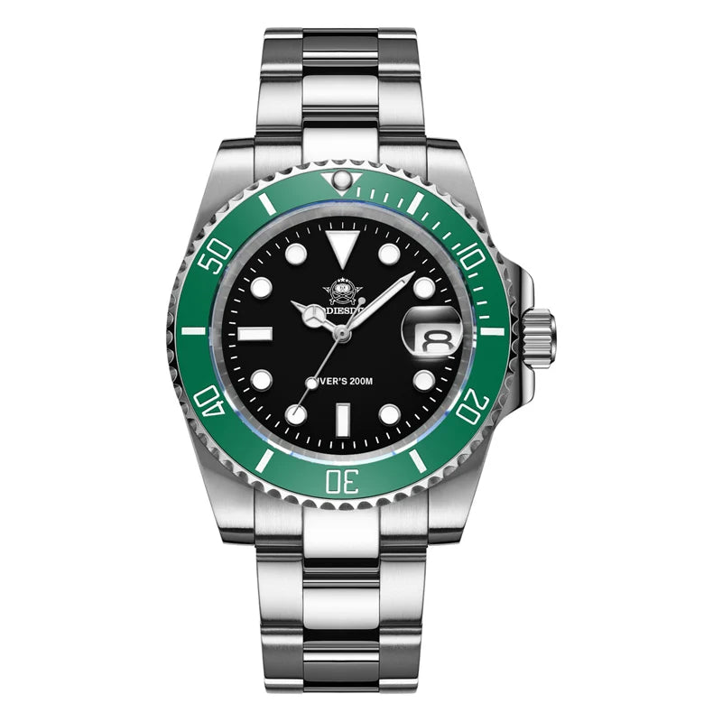 ADDIESDIVE Quartz Diver Watch — Ceramic Bezel, C3 BGW9 Luminous, 200m