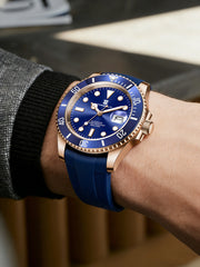 Corgeut 40mm Rose Gold Automatic Watch — 100m Waterproof, Sapphire Crystal