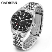 CADISEN Meridian Baltic Automatic Mechanical Watch Man Silver Business Casual Waterproof Watch Japan MIYOTA 8215 Movement Domed Glass Mens Watch