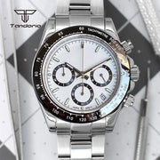 Tandorio VK63 Chronograph Watch — 39mm Quartz, Sapphire Crystal, Stopwatch