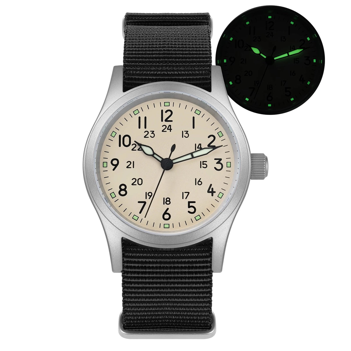 Militado ML05 Vintage Field Watch — VH31 Quartz, Sapphire Crystal, 38mm