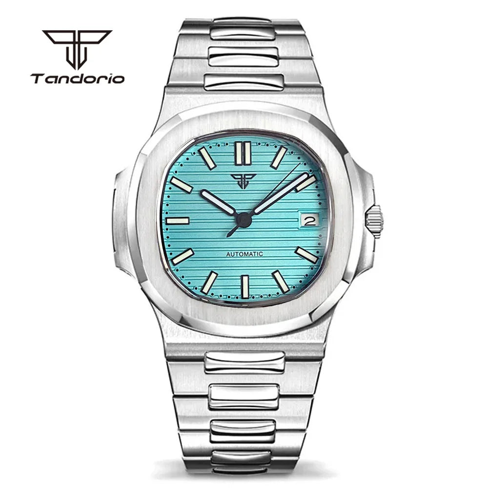 Tandorio 40mm Square Automatic Watch — Sapphire Crystal, Auto Date, NH35 or Miyota 8215
