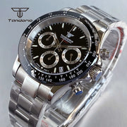 Tandorio VK63 Chronograph Watch — 39mm Quartz, Sapphire Crystal, Stopwatch