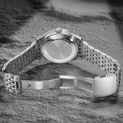 CADISEN Automatic Watch — Japanese Miyota 8215, Silver Steel, 10 ATM