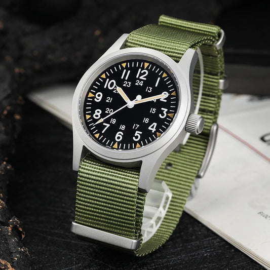 Militado ML05 Vintage Field Watch — VH31 Quartz, Sapphire Crystal, 38mm