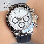Tandorio VK63 Chronograph Watch — 39mm Quartz, Sapphire Crystal, Stopwatch